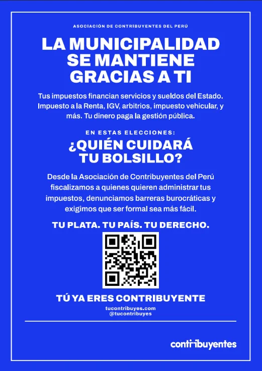 Volante de la campaña: la municipalidad se mantiene gracias a ti